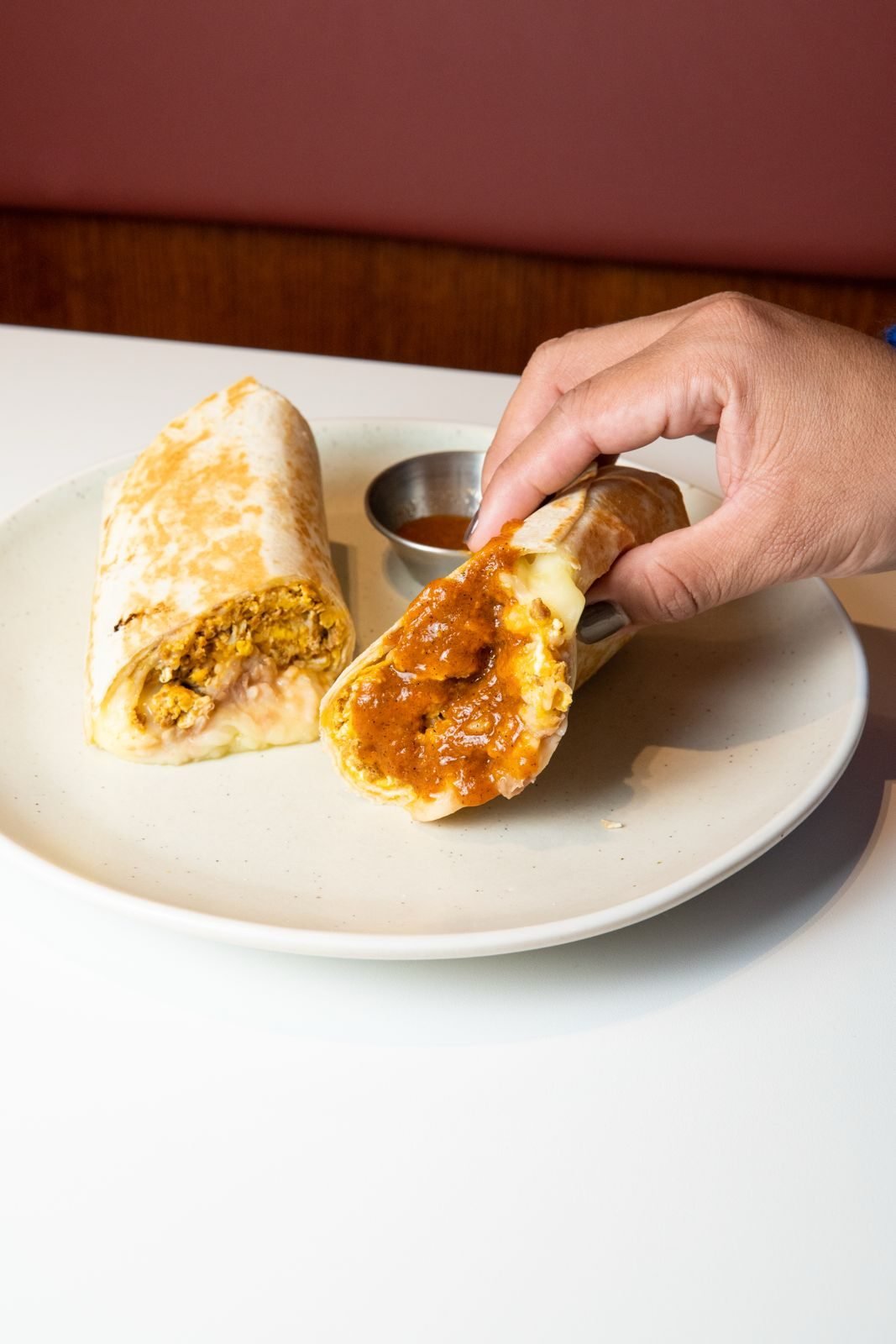 Burrito with salsa